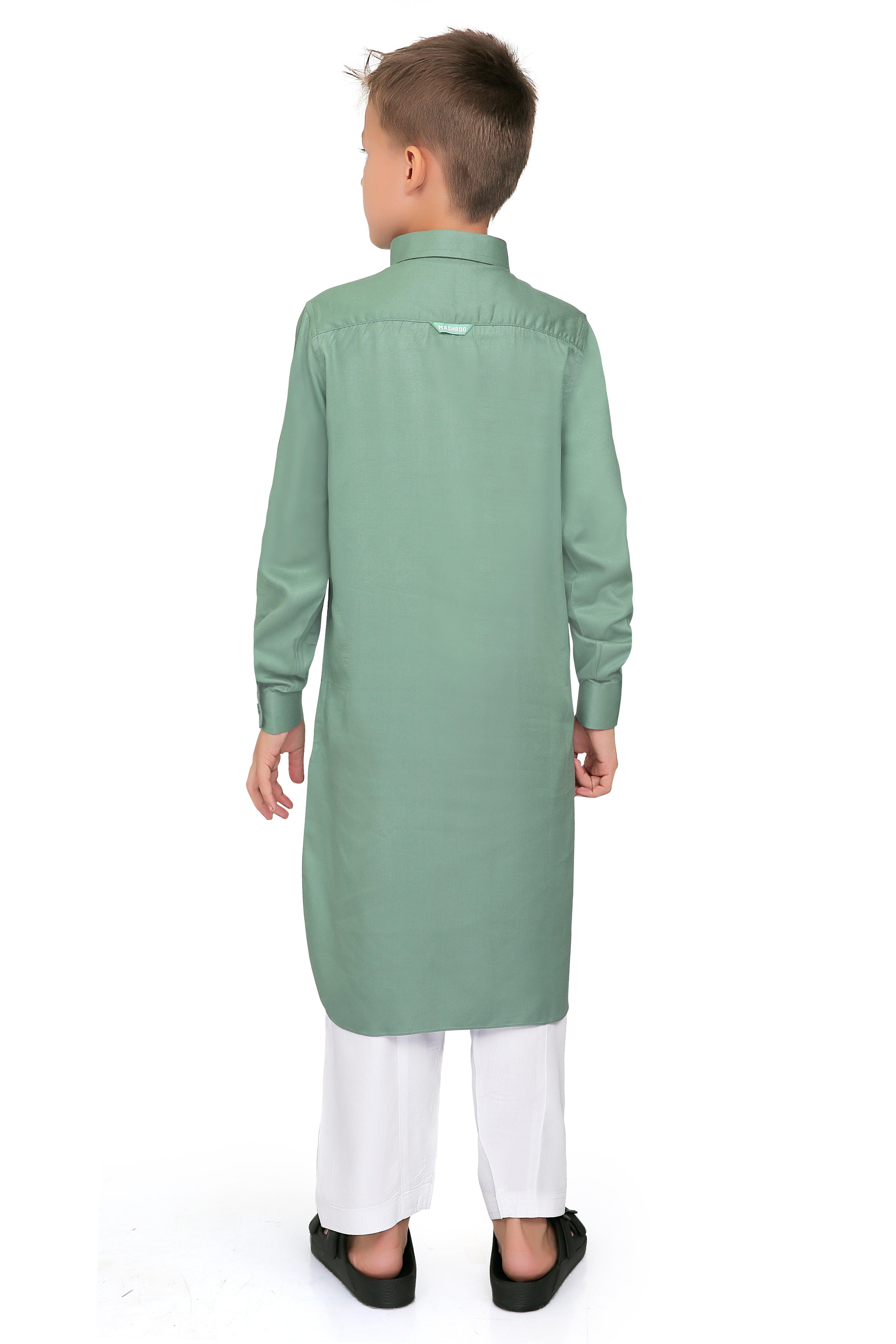 Oday Green Pathani Suit for Boys - Mashroo