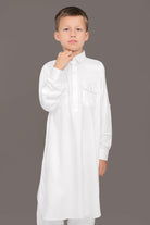 Oday White Pathani Suit for Boys - Mashroo
