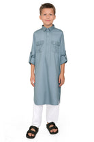 Oday Grey Pathani Suit for Boys - Mashroo