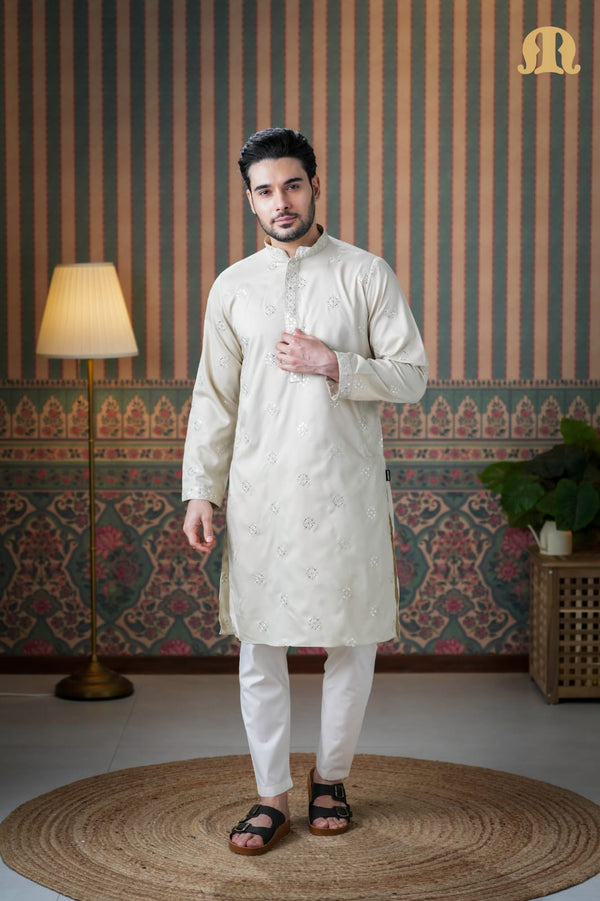 Eski Cotton Kurta Cream for Men