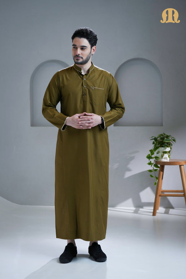 Tinmer Brown Thobe For Men