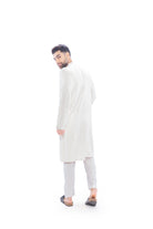 Haydos Chikan Kari Kurta Set White Men - Mashroo