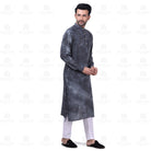 Grey Tie Dye Kurta Set for Men - Mashroo