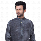 Grey Tie Dye Kurta Set for Men - Mashroo
