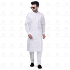 Yuksek Motif Kurta Set Men White - Mashroo